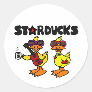 XX- Starducks ankatecknad Runt Klistermärke