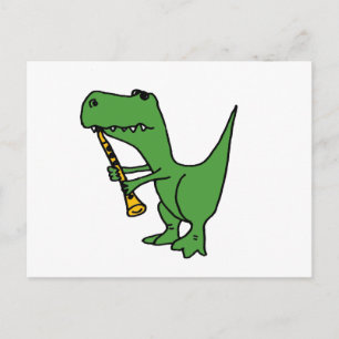 XX- Superskoj T-rex Dinosaur som spelar Clarinet Vykort