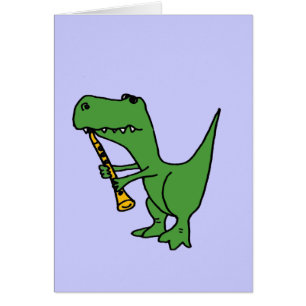 XX- superskojT-rex Dinosaur som leker klarinetten Hälsningskort