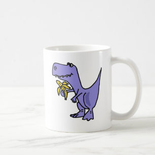 XX- T-Rex Dinosaur som äter banantecknaden Kaffemugg