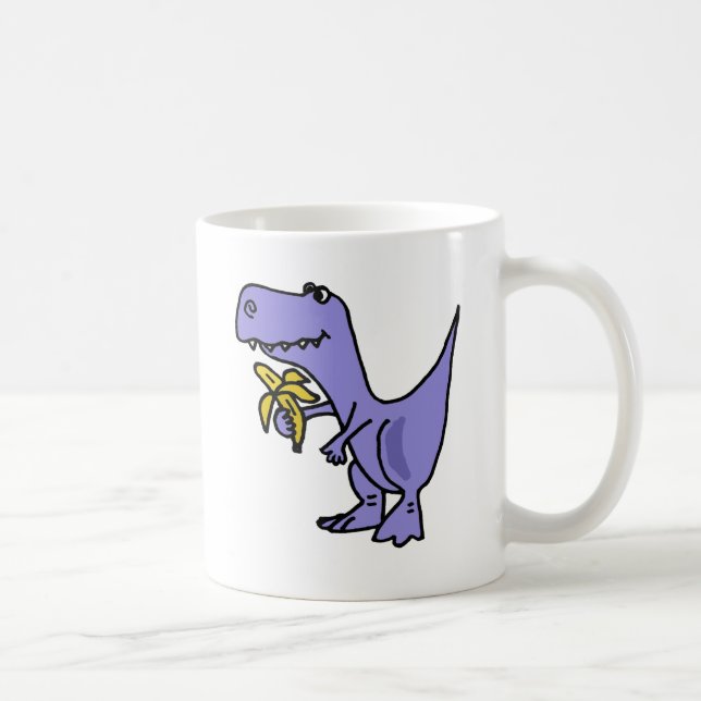 XX- T-Rex Dinosaur som äter banantecknaden Kaffemugg (Höger)