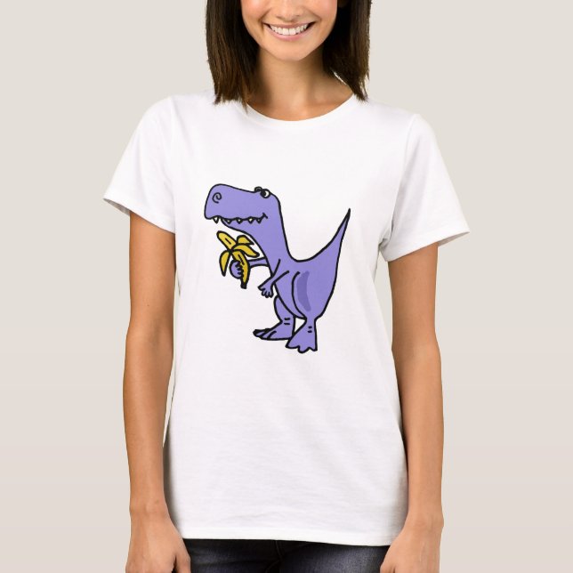 XX- T-Rex Dinosaur som äter banantecknaden Tröja (Framsida)