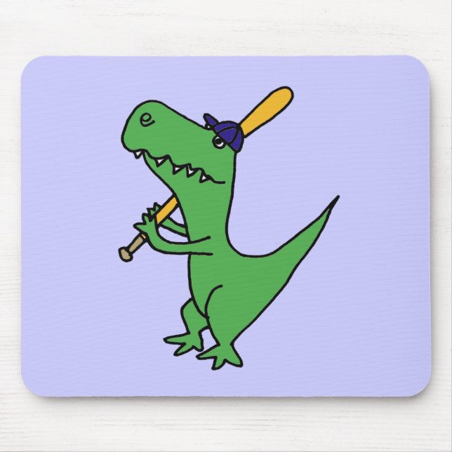 XX- T-rex Dinosaur som leker baseball Musmatta (Framsidan)