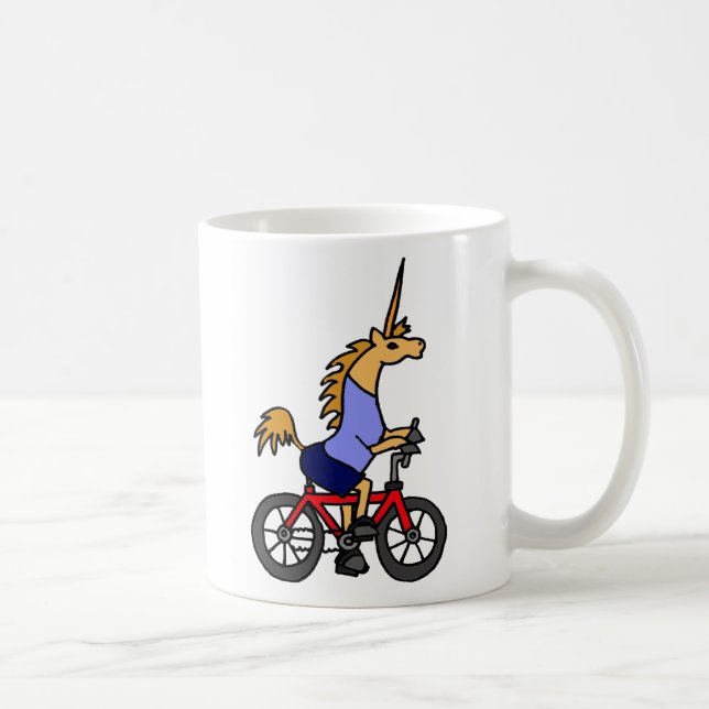 XX- tecknad för Unicornridningcykel Kaffemugg (Höger)