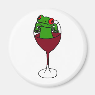 XX- Träd Frog i Vin-glas Magnet