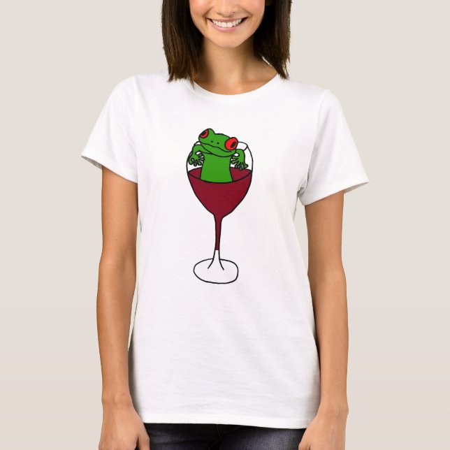 XX- trädgroda i ett vinexponeringsglas Tee Shirt (Framsida)