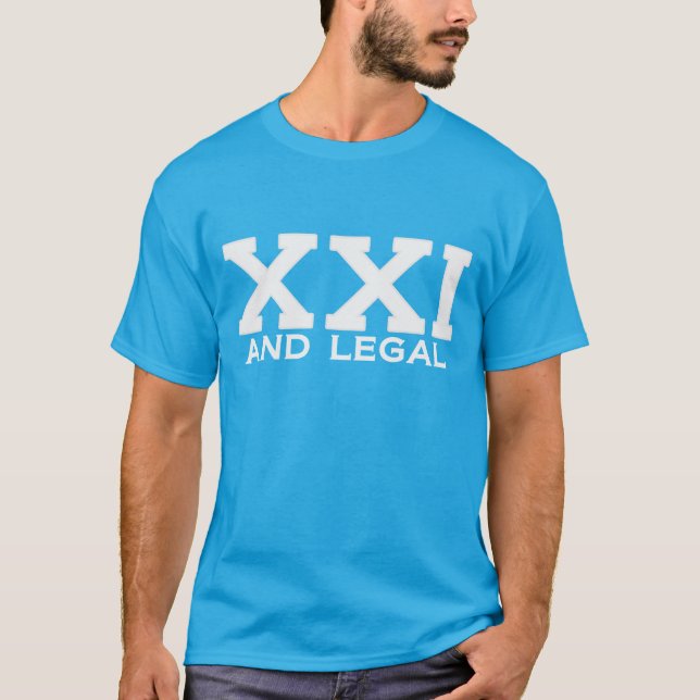 XXI och laglig milstolpefödelsedagutslagsplats T Shirt (Framsida)