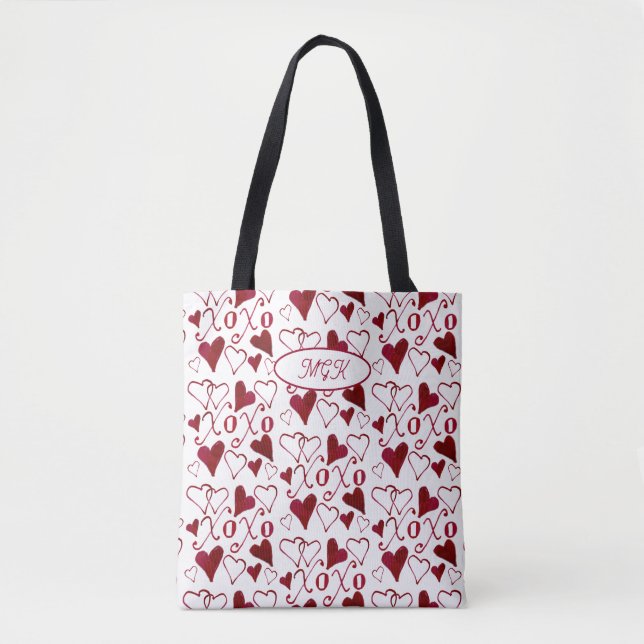 XXOO Handillustrerad Coquette Alla hjärtans dag Tygkasse (Framsida)