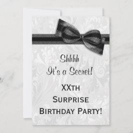 XXth SURPRISE Födelsedagsfest Damask and Bow Inbjudningar