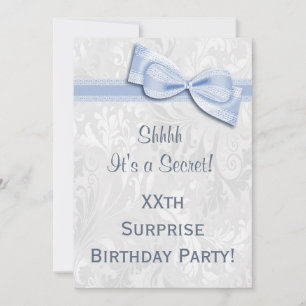 XXth SURPRISE Födelsedagsfest Damask and Bow Inbjudningar
