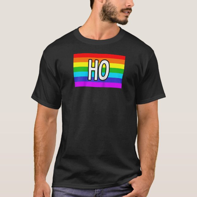 XXX Gay Gifts and LGBT Pride Stuff HO Raglan Baseb T Shirt (Framsida)
