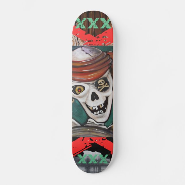 XXX skelett- piratSkateboard Mini Skateboard Bräda 18,5 Cm (Framsida)