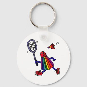 XY rolig Badmintonpippitecknad Nyckelring