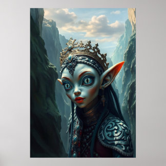 Xylariel Abyssal Canyon Queen Dark Fantasy Poster