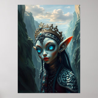 Xylariel Abyssal Canyon Queen Dark Fantasy Poster