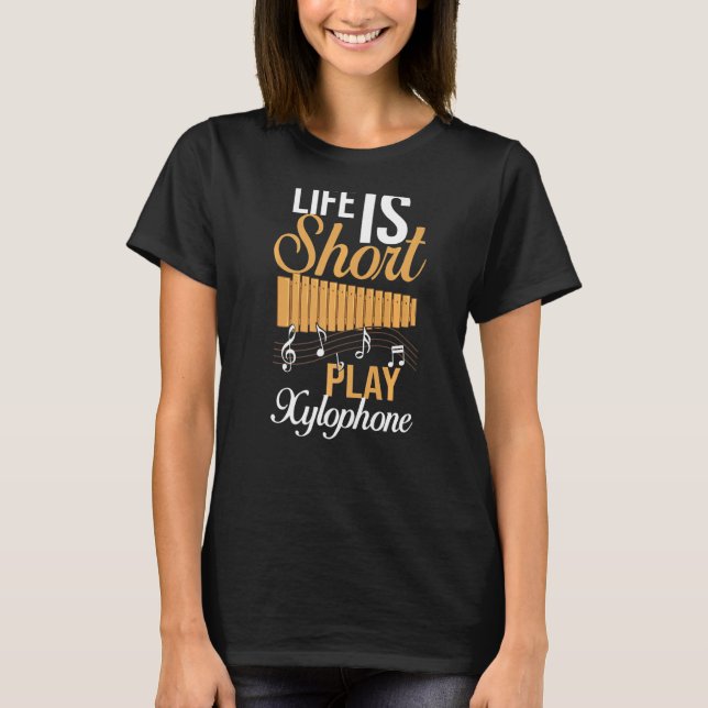 Xylophone Music Instrument Notes Player Glockenspi T Shirt (Framsida)