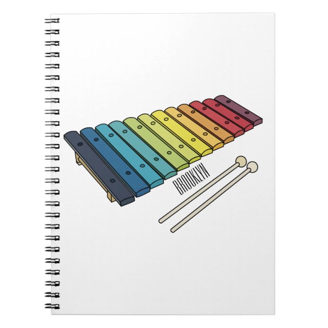 Xylophone-tecknad illustration anteckningsbok (Framsidan)