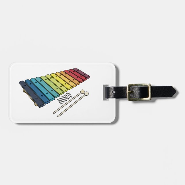 Xylophone-tecknad illustration bagagebricka (Horisontell Framsida)