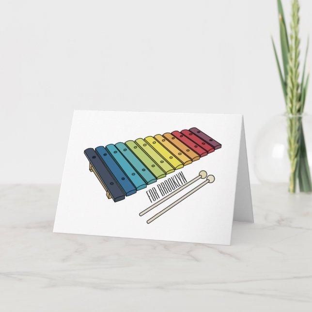 Xylophone-tecknad illustration kort (Framsida)