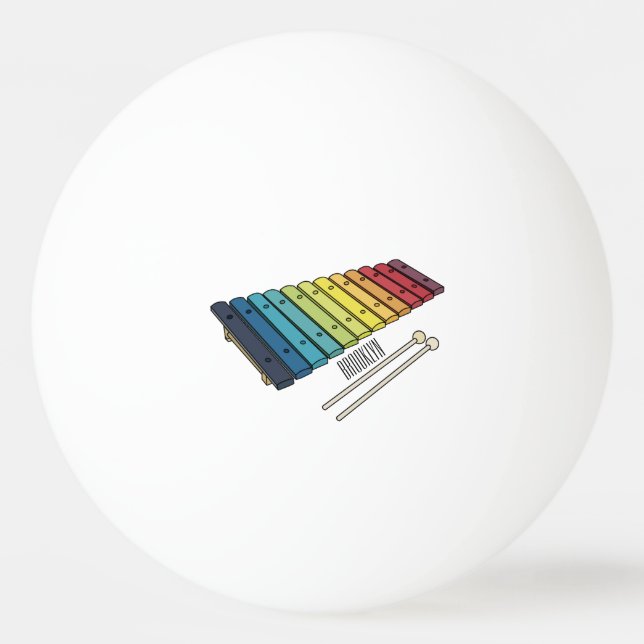 Xylophone-tecknad illustration pingisboll (Framsidan)