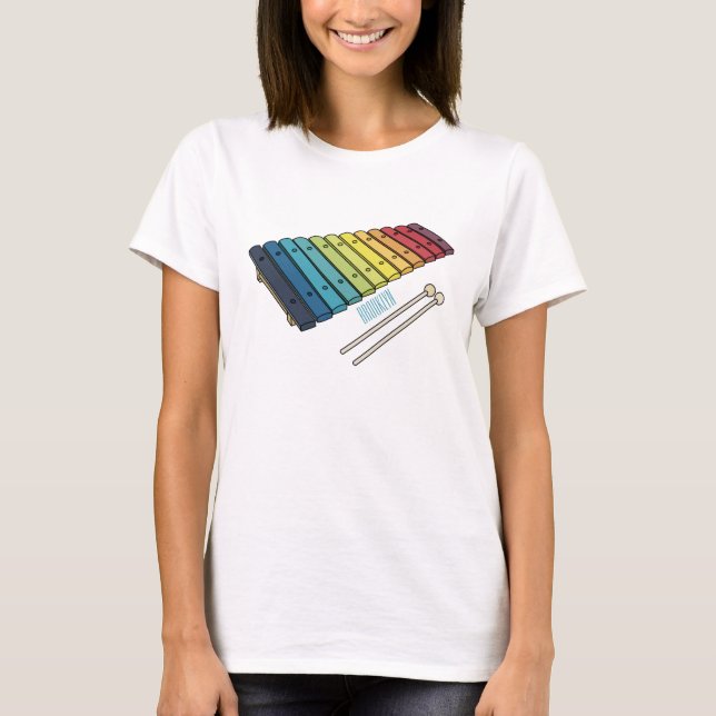 Xylophone-tecknad illustration t shirt (Framsida)