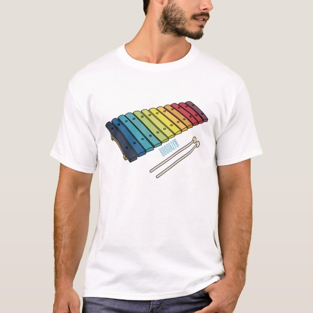 Xylophone-tecknad illustration t shirt (Framsida)