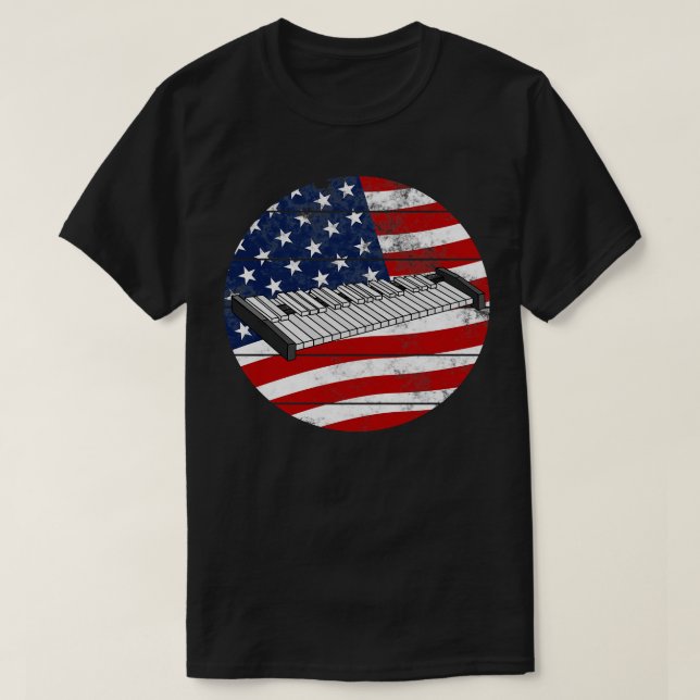 Xylophone USA flagga Xylophonist Percussionist Mus T Shirt (Design framsida)