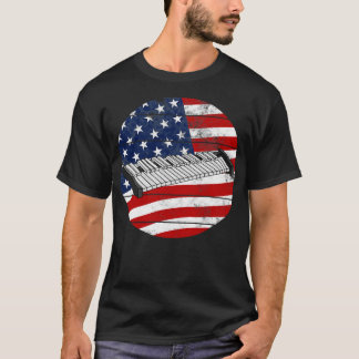 Xylophone USA flagga Xylophonist Percussionist Mus T Shirt