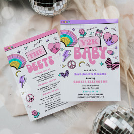 Y2K 90's Bachelorette Party Helg Itinerary Inbjudningar