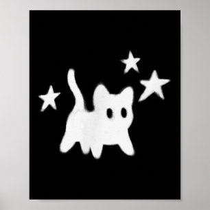 Y2k 90s Scary Tomcat Cat Skräms under stärkelse Poster