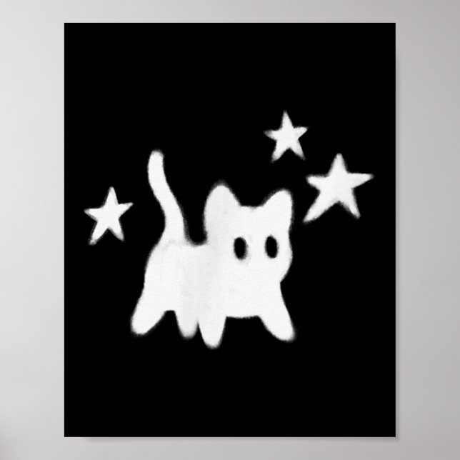 Y2k 90s Scary Tomcat Cat Skräms under stärkelse Poster (Framsidan)