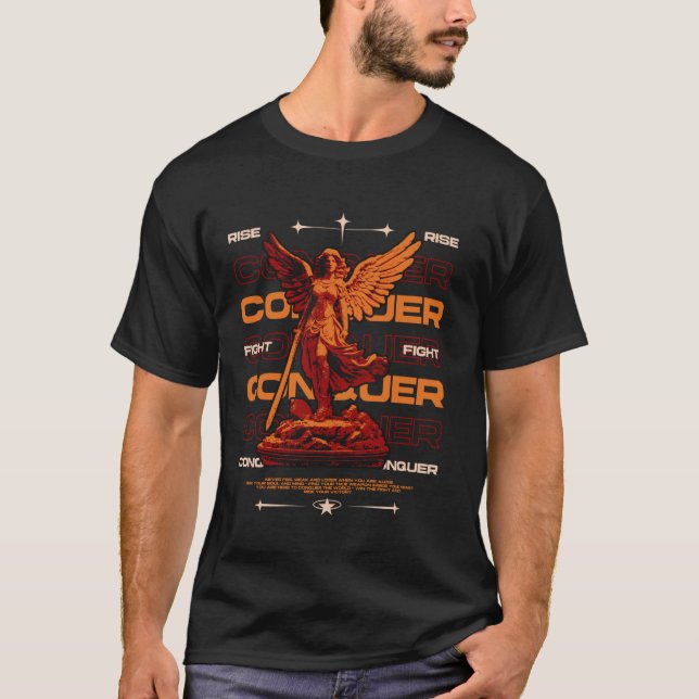 Y2K Ängel - Djärv Urban Graffitiestetik T Shirt (Framsida)