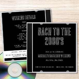 Y2K Bach till 2000-talets CD-hölje Bachelor Helg Inbjudningar