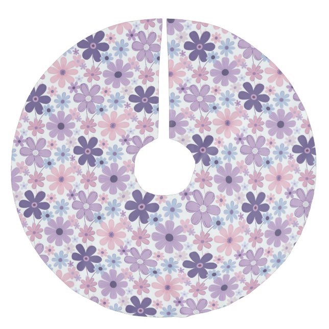 Y2K Blommönster Julgransmatta Borstad Polyester (Framsidan)