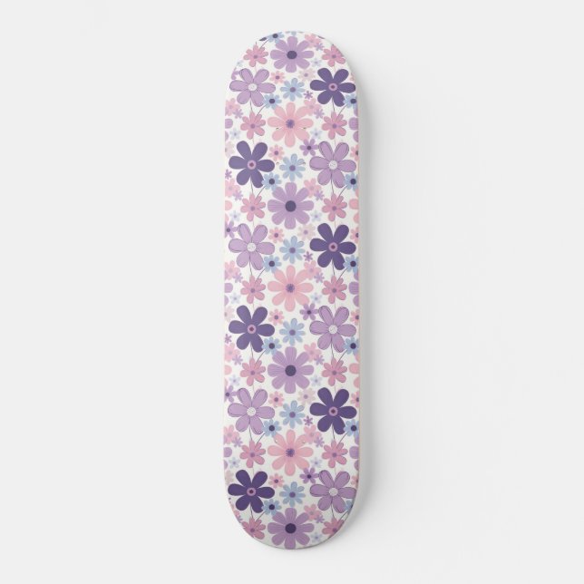 Y2K Blommönster Mini Skateboard Bräda 18,5 Cm (Framsida)