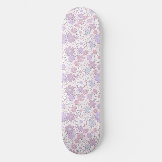 Y2K Blommönster Mini Skateboard Bräda 18,5 Cm (Framsida)