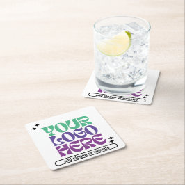 Y2k Business Logo Retrowave Cute Stars Underlägg Papper Kvadrat