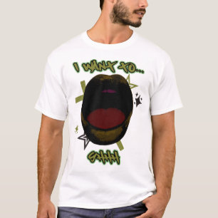 Y2K-design med munnen - jag vill... T-Shirt