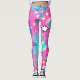 Y2K Estetisk Sömlös Retro Mönster Leggings