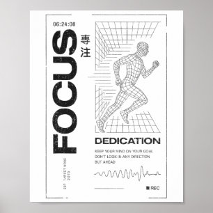 Y2k Fitness Citat Gym Träning Disciplin Yoga Sport Poster