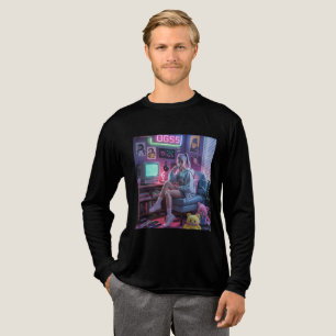 Y2K Gamer Tjej Vibes – Retro Teknik & Neon Rum Est T Shirt