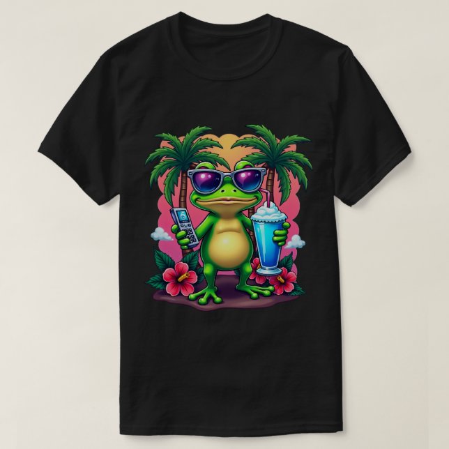 Y2K Grumpy Groda Vaporwave Retro Estetisk T-shirt (Design framsida)