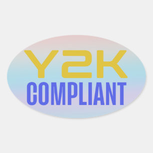 Y2K-kompatibel Ovalt Klistermärke