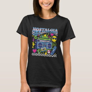 Y2K Nostalgi Retro Boombox Kassett Pixel Hjarta 9 T Shirt