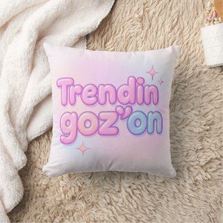 Y2K Pastell Bubbeltext Trendin Goz On Söt Rosa Kudde