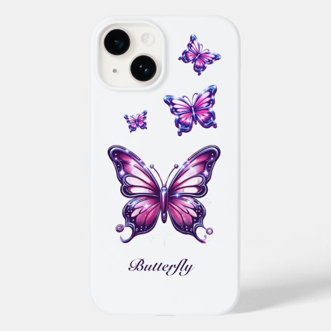 Y2K Pink Chrome Butterfly Phone Case  (Baksida)