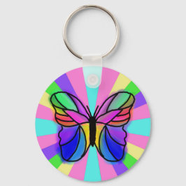 Y2K Psychedelic Butterfly Keychain Nyckelring
