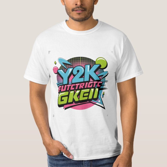 Y2K Retro Neon Aesthetic Bold 90s Inspired Graphic T Shirt (Framsida)