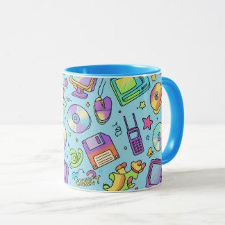 Y2K Retro Tech Aesthetic Doodle Coffee Mug Mugg