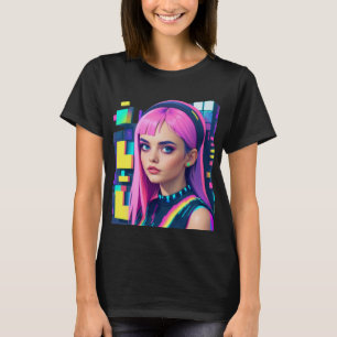 Y2K Revival Design Design - Neon Glitch Nostalgia T Shirt